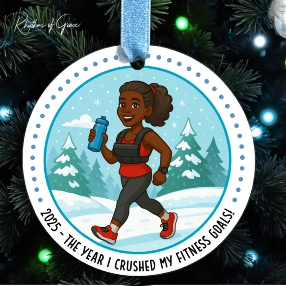 Health & Fitness Milestone Handmade Ornament – Workout, Wellness, Goal-Crushing